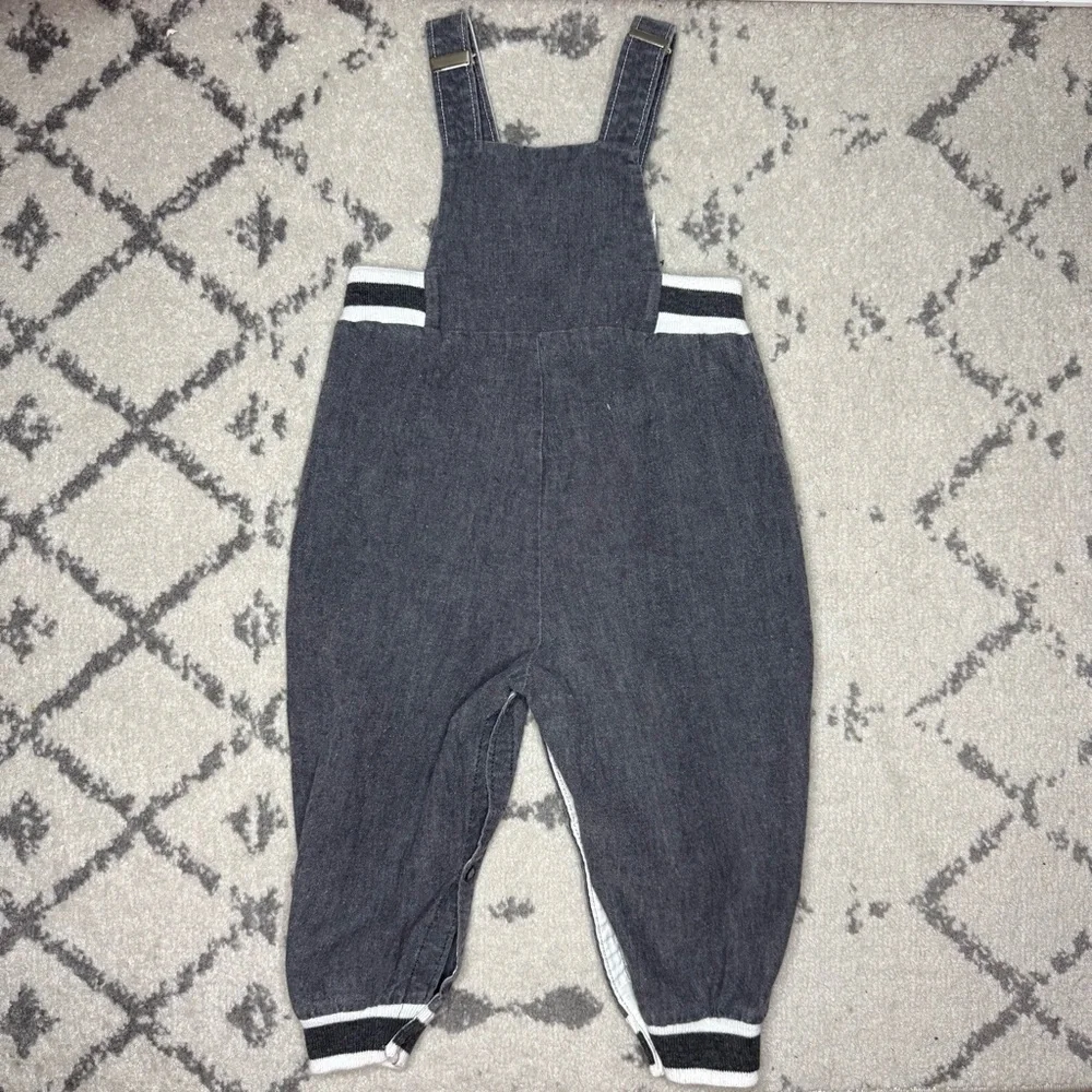 CARTERS VTG 80s 90s Garage Towing Tow Truck Railroad Stripe Pleated Overalls